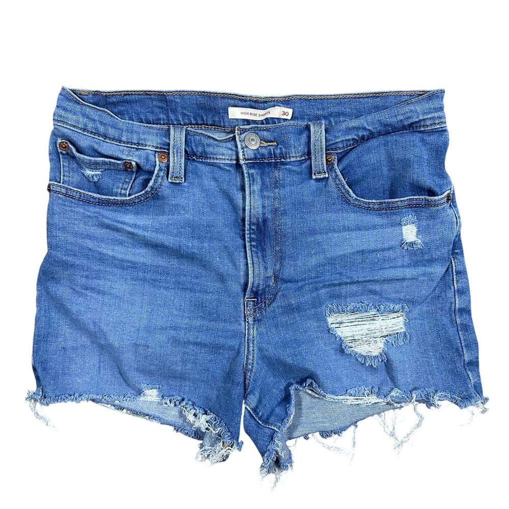 Levi’s High Rise Shorts Womens 30 Distressed Short Cut Off Denim Jean